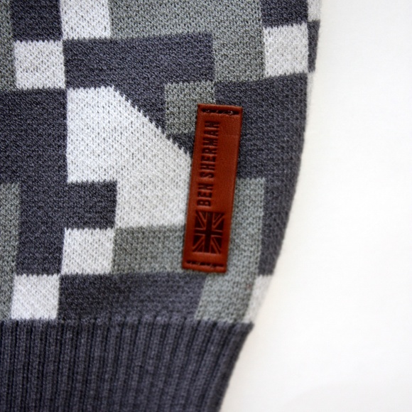 Ben Sherman Houndstooth Sweater Pullover dogtooth - Picture 6 of 8